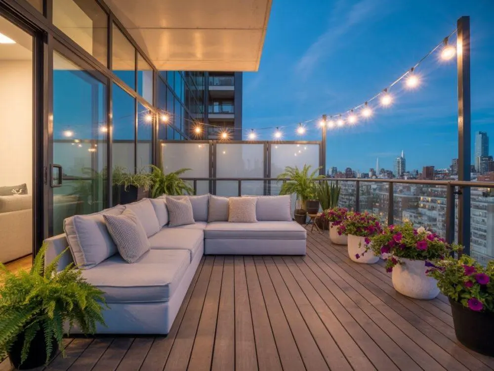 Balkon z deską tarasową
